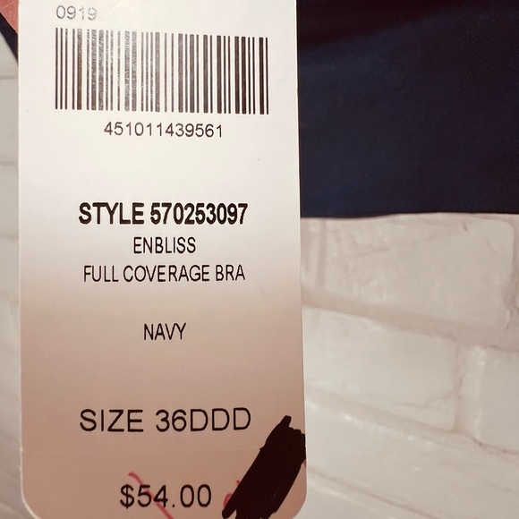 NWT Soma Enbliss Full Coverage Soft Underwire Lined Bra 36 DDD Navy Blue #0129 - Picture 9 of 12